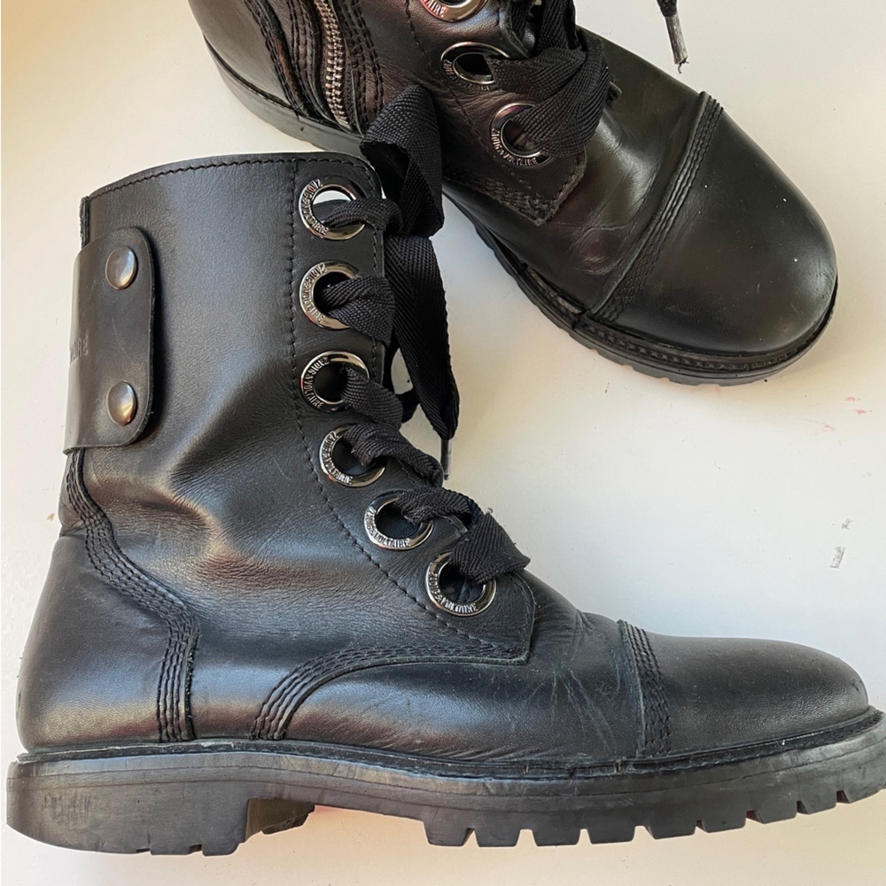 Zadig & Voltaire Black Combat Boots